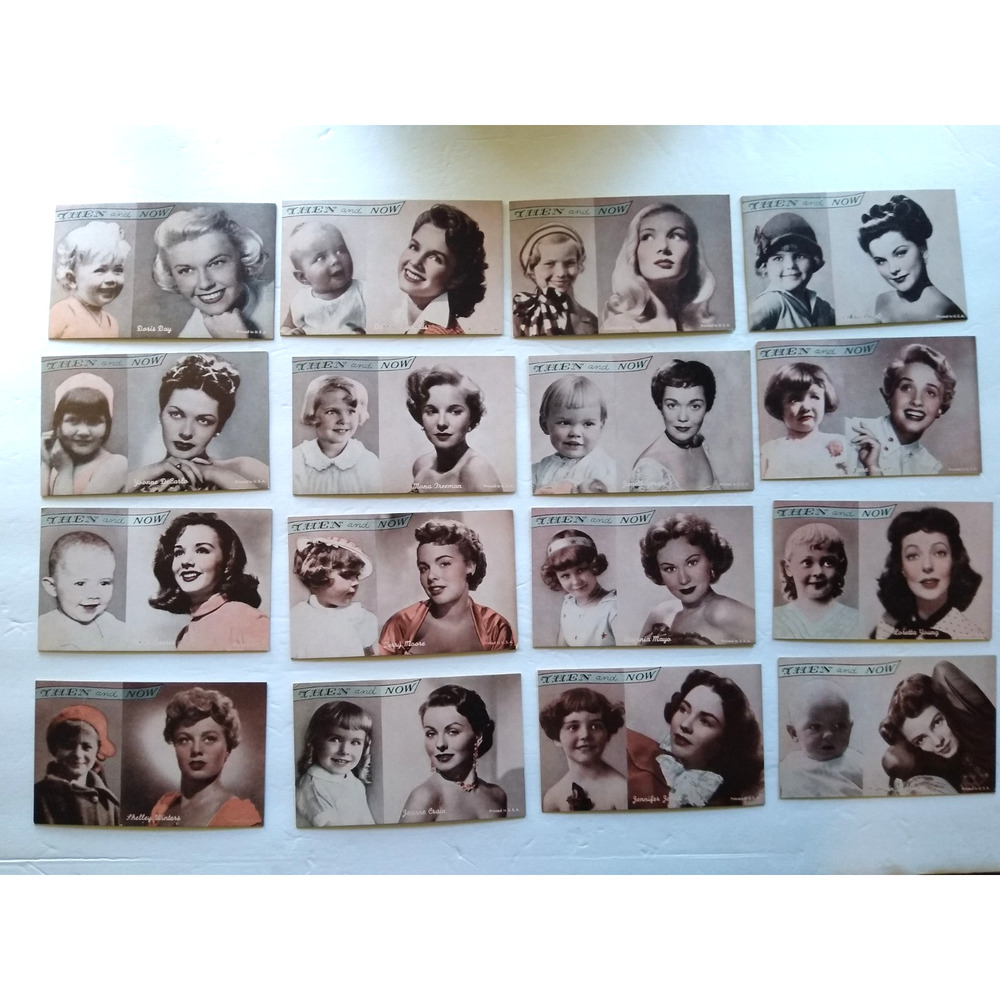 Vintage 1950s Hollywood Star "Then and Now" Celebrity Photo Postcards Lot 16